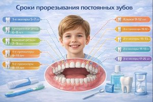 Сроки прорезывания постоянных зубов: возрастные нормы, этапы и индивидуальные особенности
